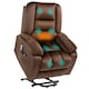 image 1 of HOMCOM Velvet Riser and Recliner Chair for the Elderly, Quick Assembly, Fabric Overstuffed Lift Chair with Vibration Massage and Heat, Remote Control, Side Pockets, Dark Brown | Brown | Dark brown