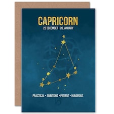 Capricorn Star Sign Zodiac Constellation Birthday Greeting Card