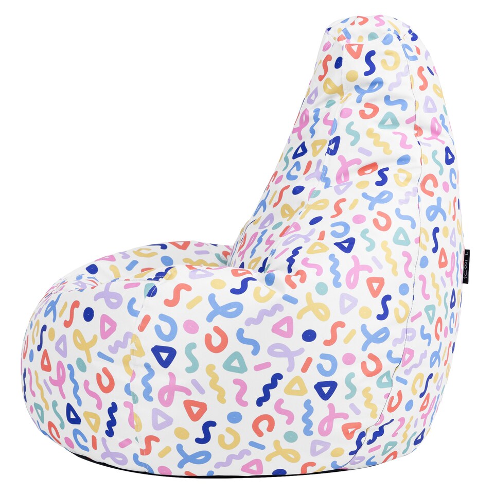 image 1 of icon Kids Highback Beanbag Confetti Print Multi Coloured