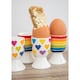 image 6 of KitchenCraft Egg Cup Set Multicolour Heart Striped 4 Piece