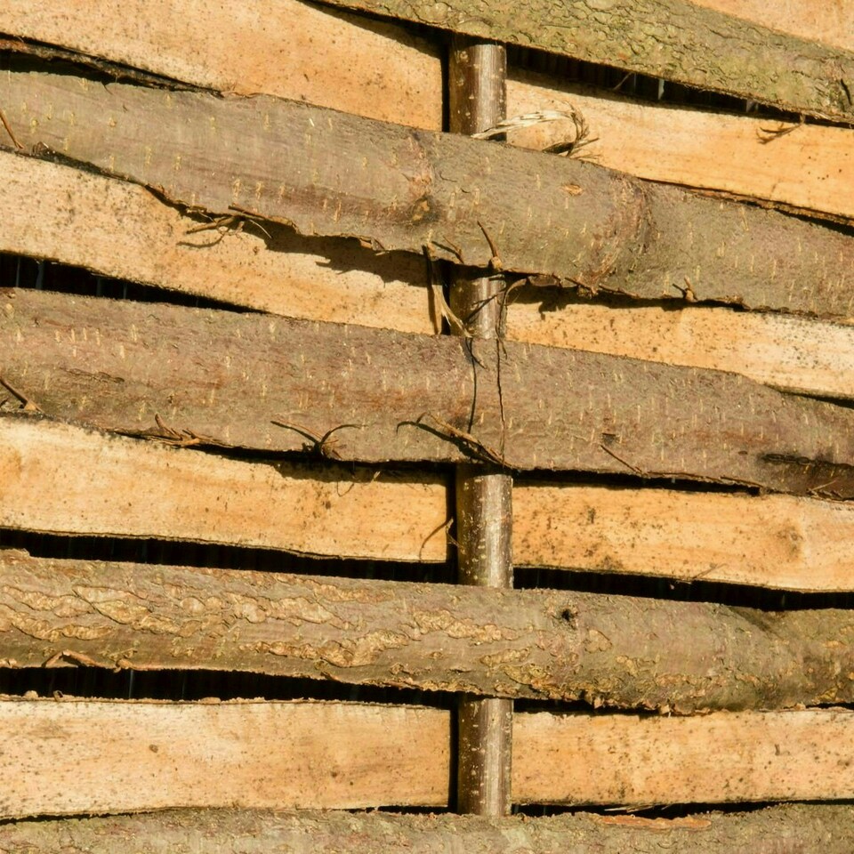 image 1 of Primrose Split Hazel Hurdle Fence Panel Natural Handwoven Weave 6ft x 6ft