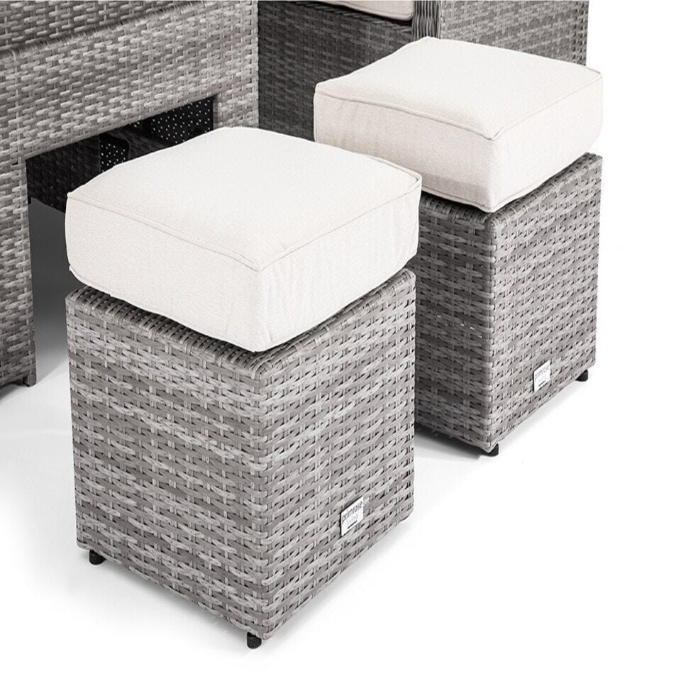 image 1 of Primrose Living Classic Rattan 6 Seater Sofa Set with Rising Table in Stone