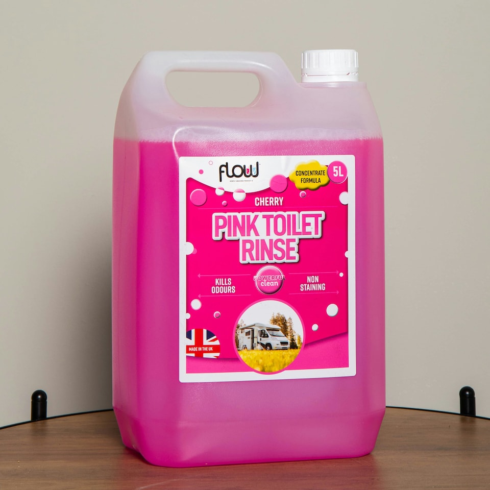 image 1 of 5 Litres Cherry Pink Toilet Flush Cleaning Rinse Concentrate Fluid