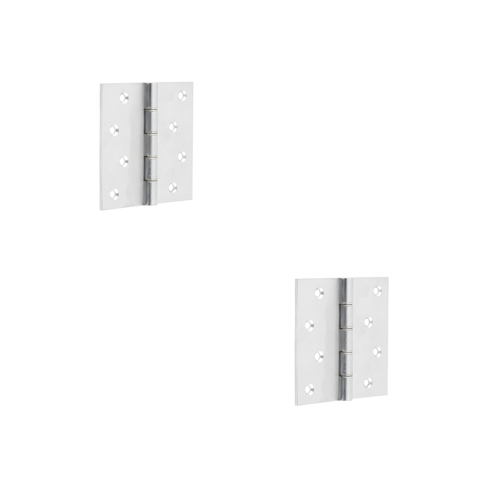 2 PACK High-Quality Satin Chrome Projection Hinge 102x102x3mm for Seamless Functionality - Door Hinges