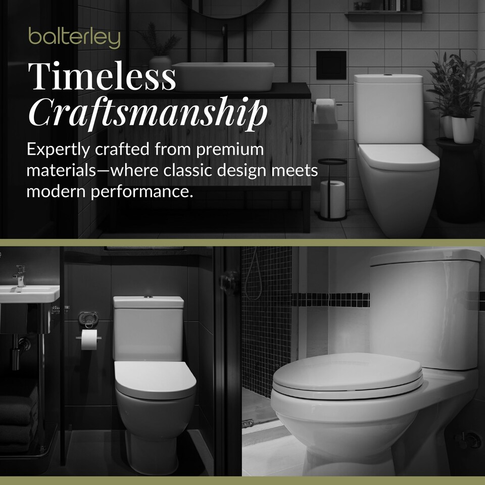 image 1 of Kinston Traditional Comfort Height Toilet Pan, High Level Cistern, Flush Pipe Kit & Soft Close Seat - White - Balterley