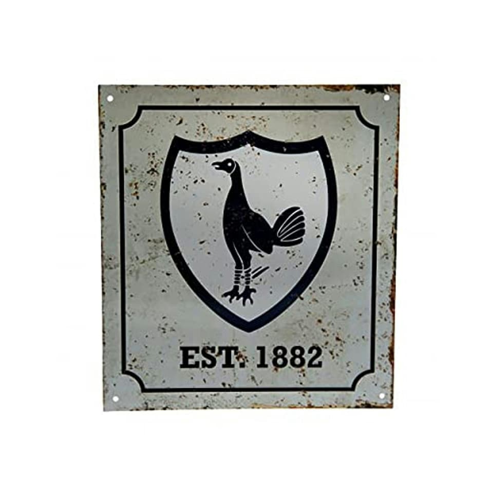 image 1 of Tottenham Hotspur FC Official Retro Logo Sign - White - One Size