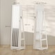 image 5 of HOMCOM 360  Swivel Jewellery Cabinet, Free Standing Full Length Mirror with Storage, Lockable Jewellery Organiser with Built-in Makeup Mirror and Storage Shelves for Bedroom, White