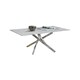 image 1 of Furniturebox Leonardo Coffee Table White Glass Marble Effect Top Silver Legs