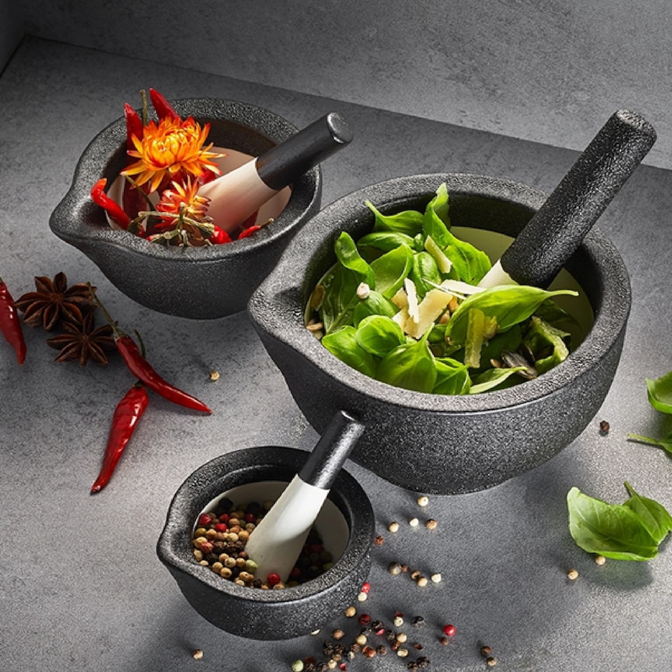 image 1 of GEFU Grino Premium Porcelain Mortar & Pestle Set 13.5 cm