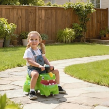 AIYAPLAY Kids Ride On Car, Dinosaur Shape Toddler Walker | Green