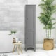 image 2 of Teamson Home Wooden Bathroom Cabinet Tall Standing Grey Glancy