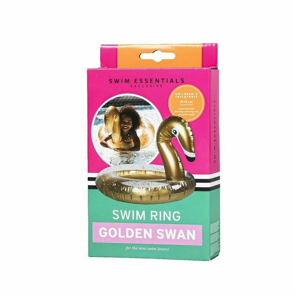 image 1 of Inflatable Pool Float Swim Essentials Swan Glitter