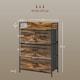 image 5 of HOMCOM Bedroom Chest of Drawers, Fabric Dresser with 4 Drawers, Storage Organiser Unit with Open Shelf and Metal Frame for Living Room, Entryway, Rustic Brown