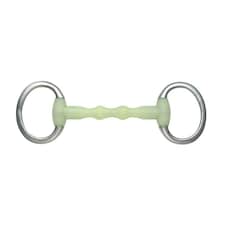 Shires Equikind Ripple Mullen Mouth Horse Eggbutt Snaffle Bit - Pale Green - 4.5in