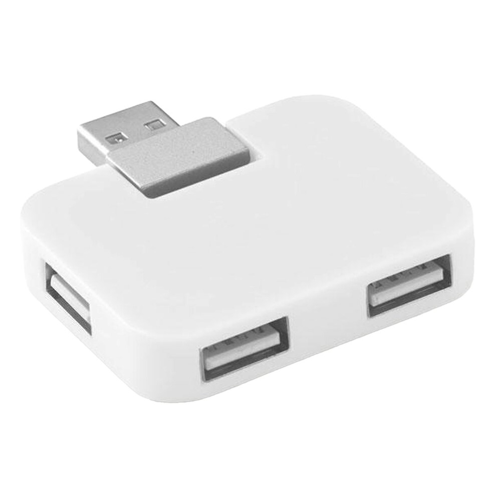 image 1 of MidOcean Square ABS Plastic 4 Ports USB Hub - White - One Size