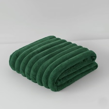 Chunky Ribbed Mink Throw Ultra Soft Warm Elegant Blanket for Sofa Or Bed | Green
