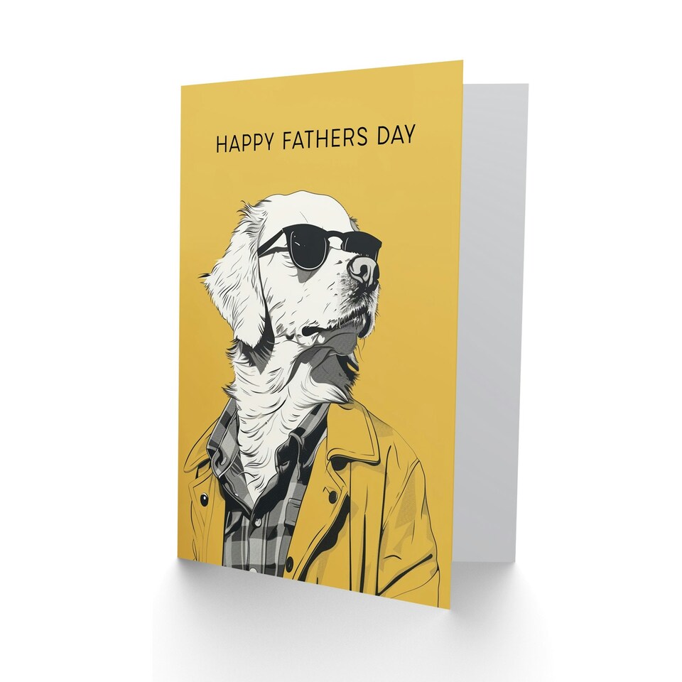 image 1 of Golden Retriever Dog Lover Cool Guy Pet Fathers Day Dad Card
