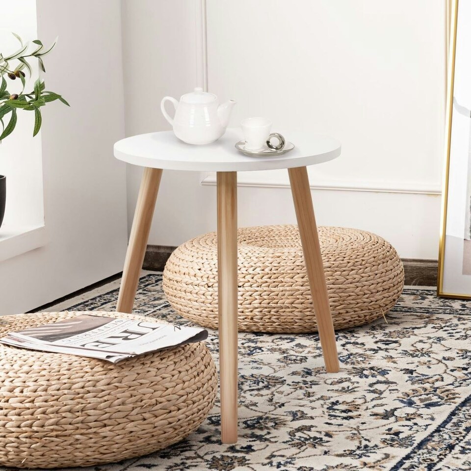 image 1 of COSTWAY Round Coffee End Table Sofa Side Table Furniture White
