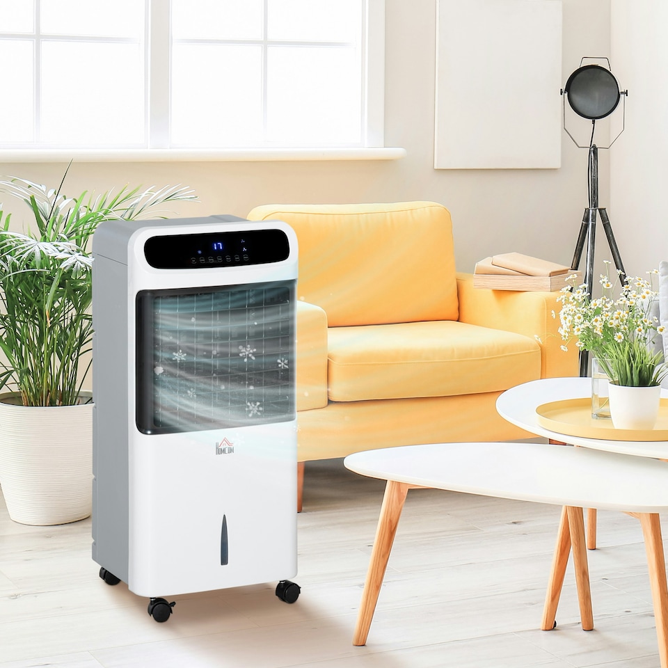 image 1 of HOMCOM Mobile Air Cooler, Evaporative Ice Cooling Fan Humidifier Unit