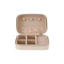 Living and Home Portable Jewelry Organizer Box with Multiple Compartments-White | White