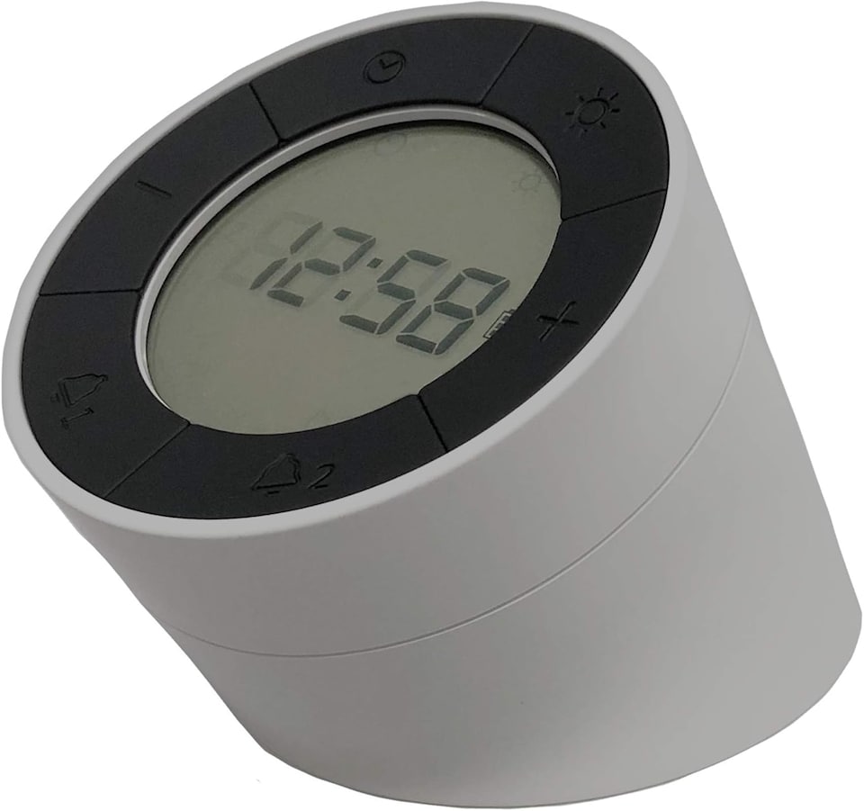 image 1 of Acctim Jowie Dual Digital Alarm Clock & Nightlight Superbrite Crescendo Alarm Touch Sensor | Grey | Grey