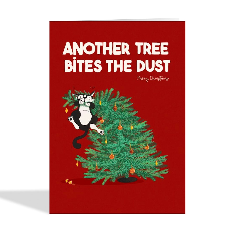 image 1 of Funny Cat Tree Christmas Card
