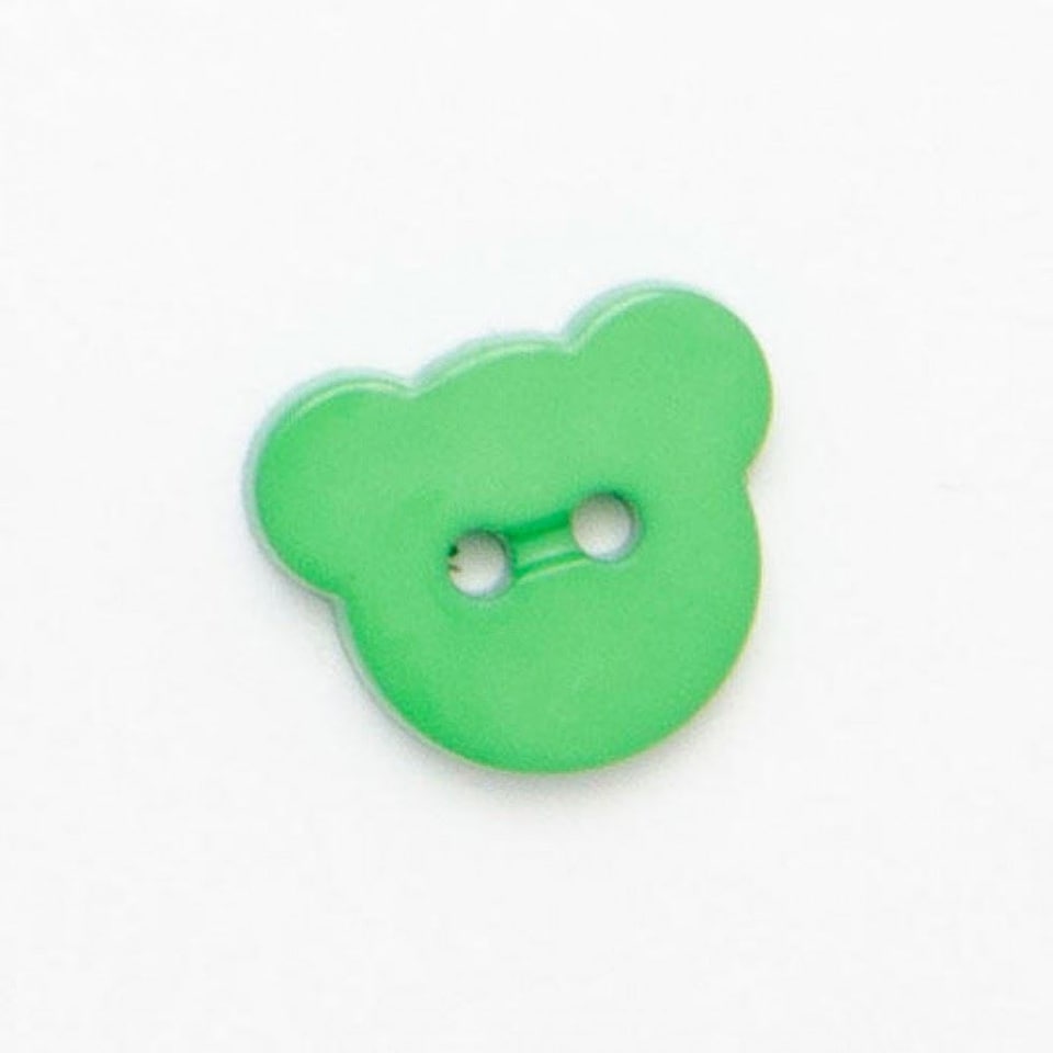Minerva Green Teddy Bear Buttons for Dressmaking - 15mm - per value pack of 100