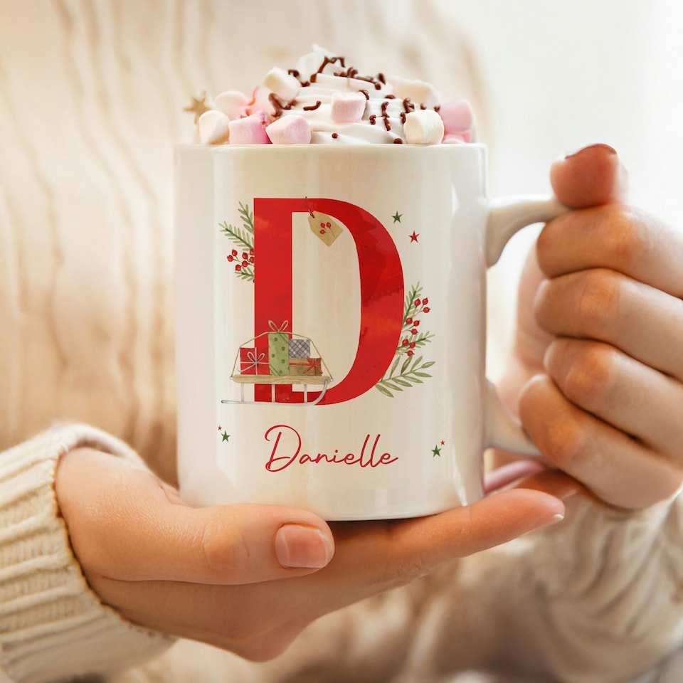 image 1 of Personalised Christmas Initial Mug