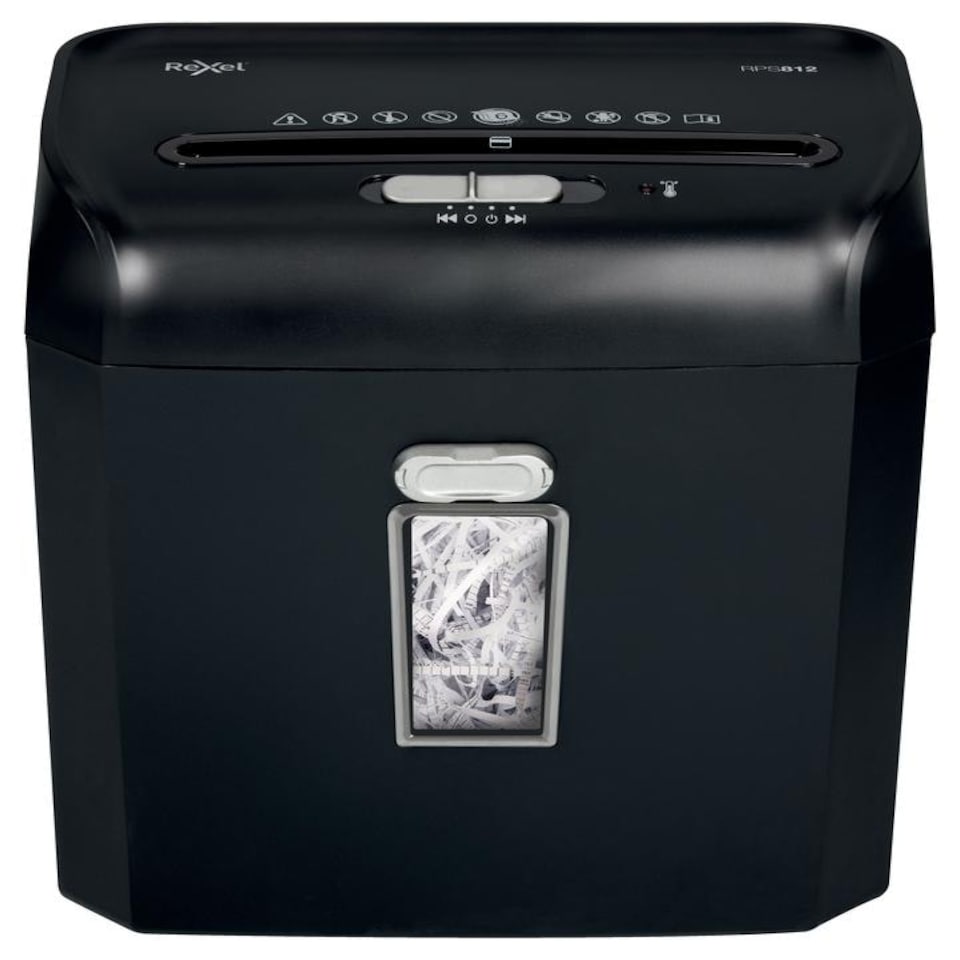Rexel Promax QS RPS812 Strip Cut Shredder 12 Litre 8 Sheet Black 2104580