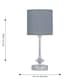 image 6 of Chrome Jewelled Table Lamp with Grey Cotton Shade Chrome | Grey
