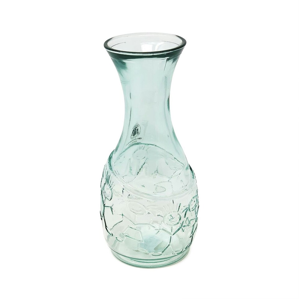 image 1 of Verano Spanish Ceramics Recycled Glass Boy & Girl Decanter - 1L