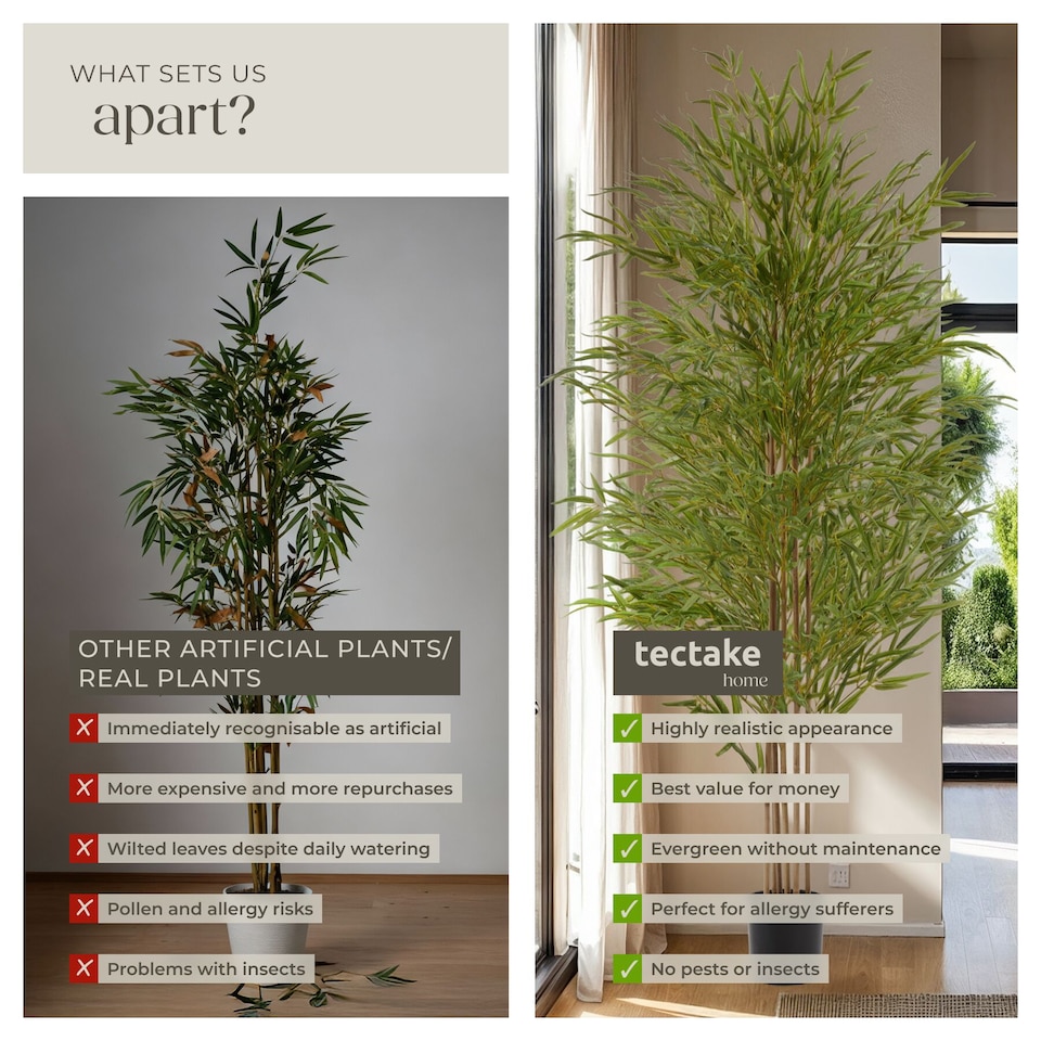 image 1 of Artificial Plant - bamboo grass, realistic look, low-maintenance | Green | green | 50 x 50 x 180 cm | 1