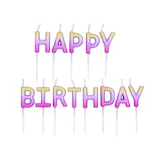 Qualatex Ombre Happy Birthday Candle - Rose Gold - One Size