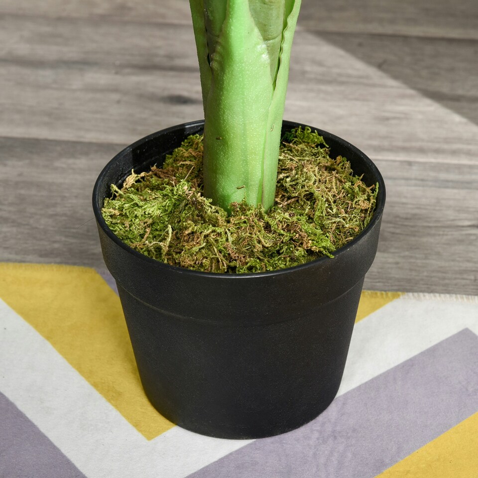 image 1 of Outsunny 85cm Artificial Monstera Tree Fake Plant in Pot Indoor Décor