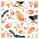 image 1 of Birds & leaves in autumn (Picutre Frame) White | M