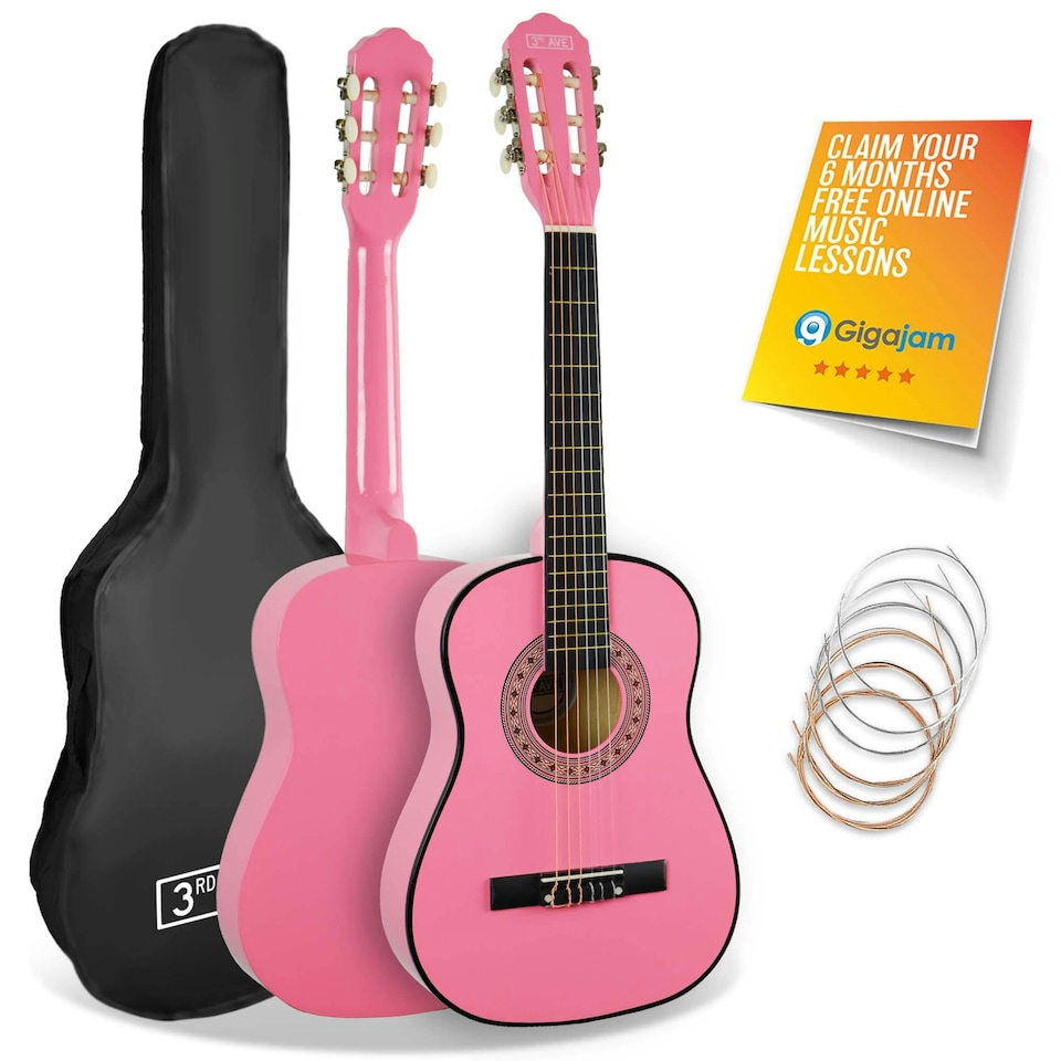 image 1 of 3rd Avenue 1/2 Size Classical Guitar Pack Black