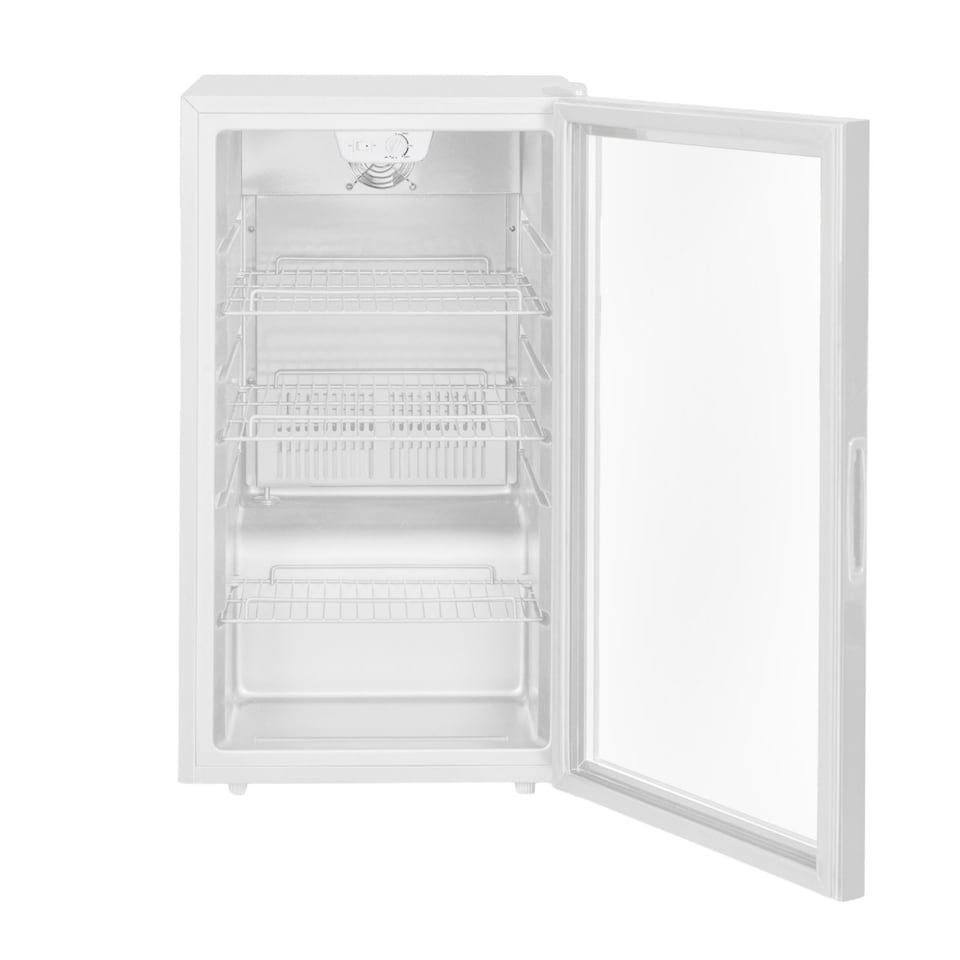 image 1 of 110L Under Counter Drinks Fridge Wine Cooler, Glass Door, White - DC10WH