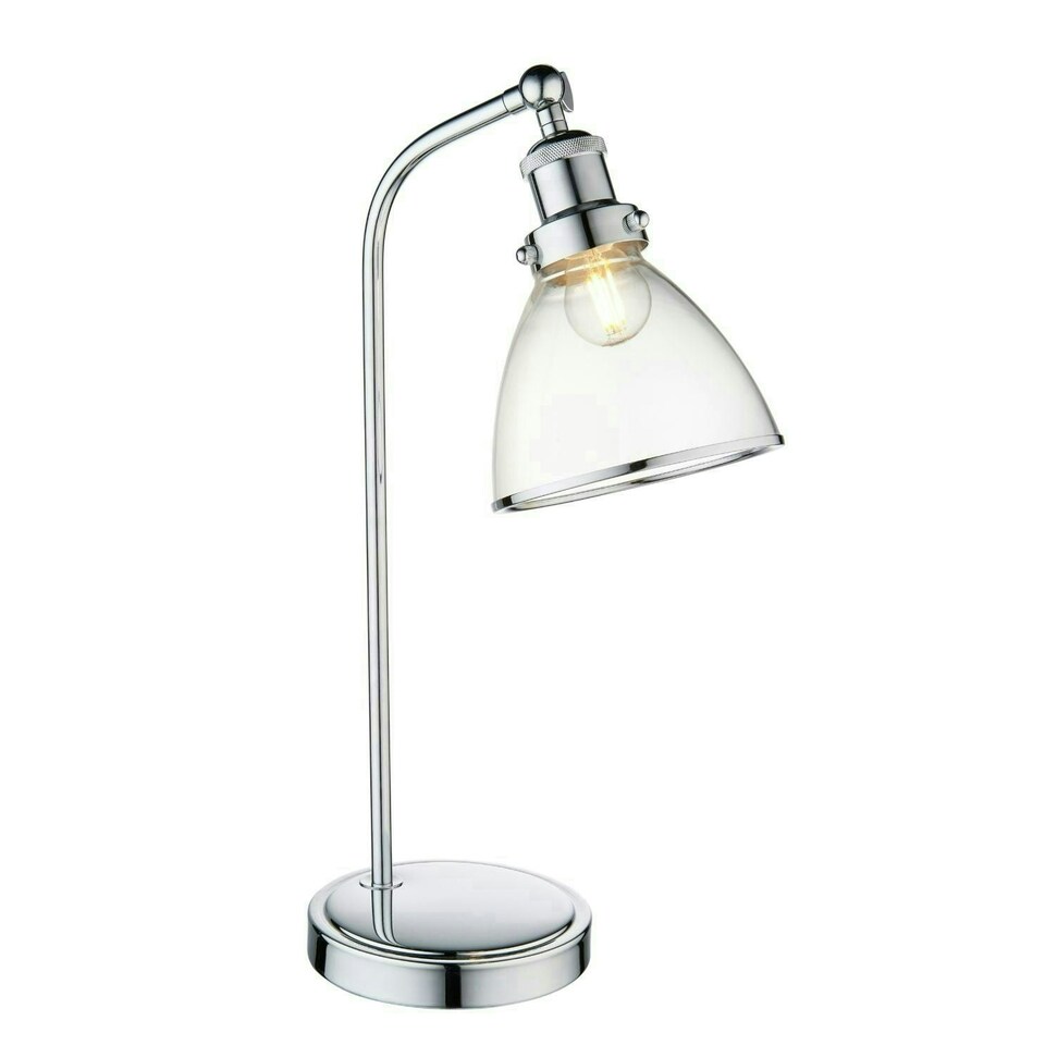 image 1 of Brunswick Polished Nickel & Glass Desk Table Lamp Silver
