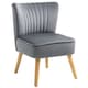 image 6 of HOMCOM Velvet Accent Chair Occasional Tub Chair for Living Room, Grey