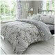 image 1 of VELVETIO Birdie Blossom Printed Duvet Cover Set Reversible Polycotton Beddings Grey | King