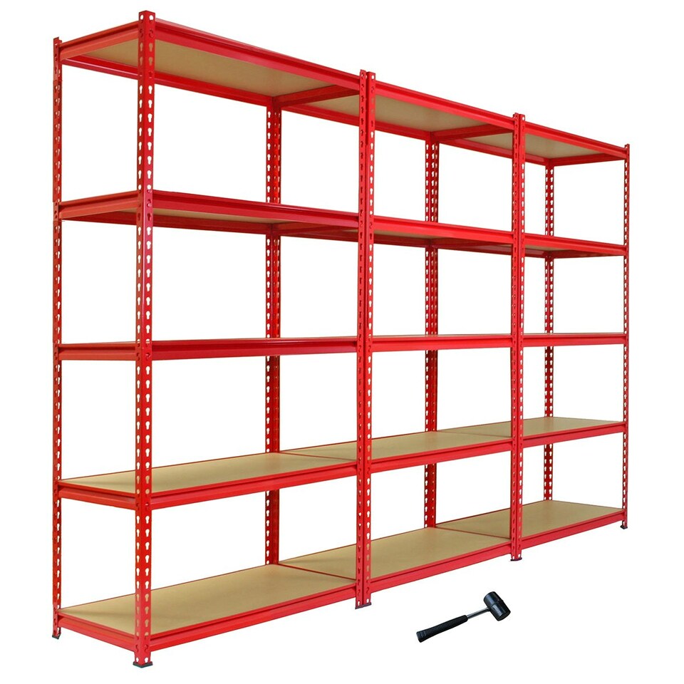image 1 of 3 x Z-Rax Metal Racking Unit Red 90cm & Free Mallet Red