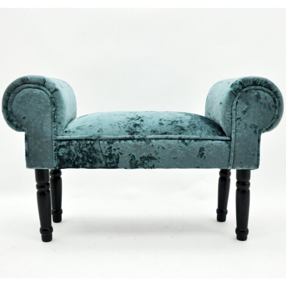 image 1 of Luxury Small Window Seat Bench - Velvet - L30 x W86 x H52 cm - Blue Blue