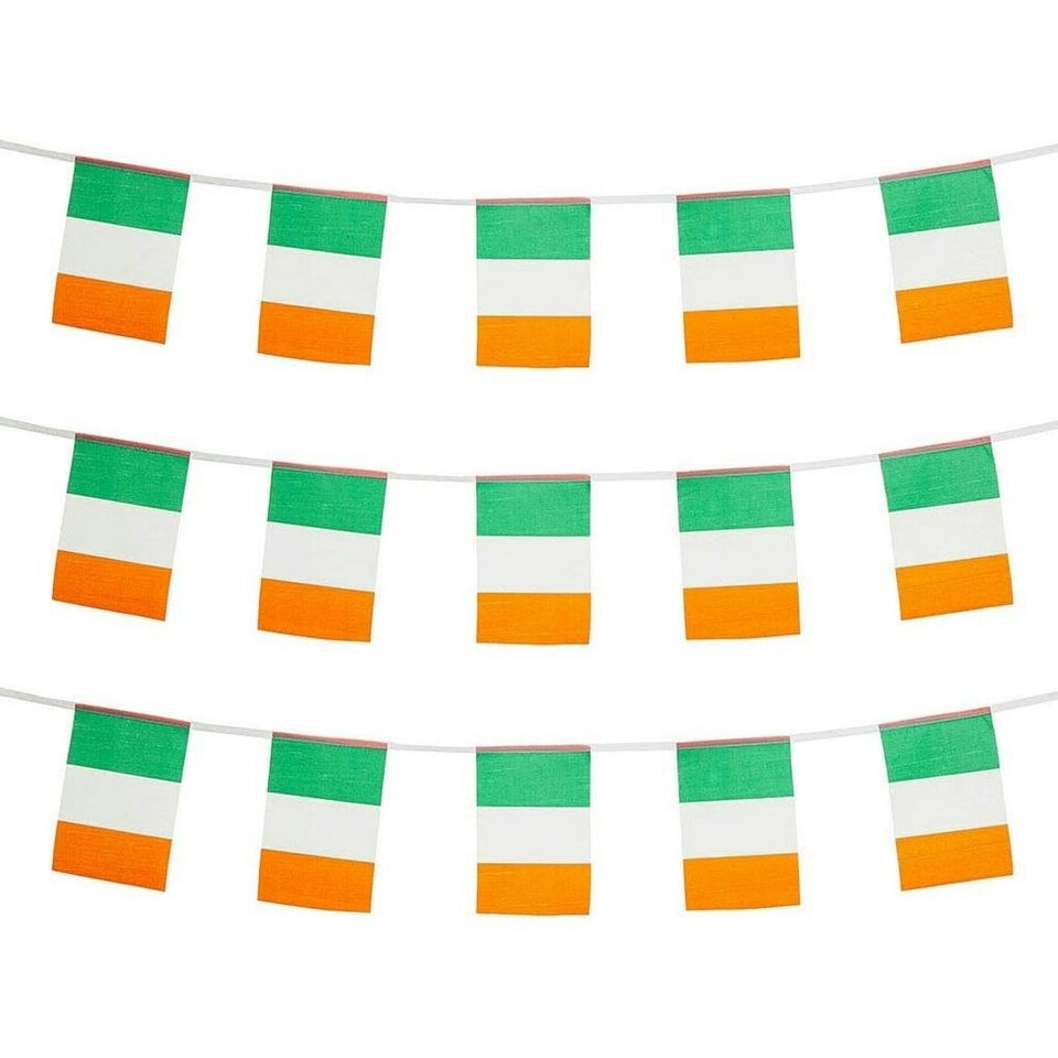 Amscan Plastic Flag Of Ireland Bunting - Green/White/Orange - One Size