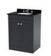 image 1 of Balterley Swynnerton Traditional 2 Door Floor Standing Vanity Unit with Marble Basin, Dark Grey, 600mm