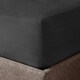 image 1 of Velosso Washed Linen Look Fitted Sheet Black | Charcoal | King