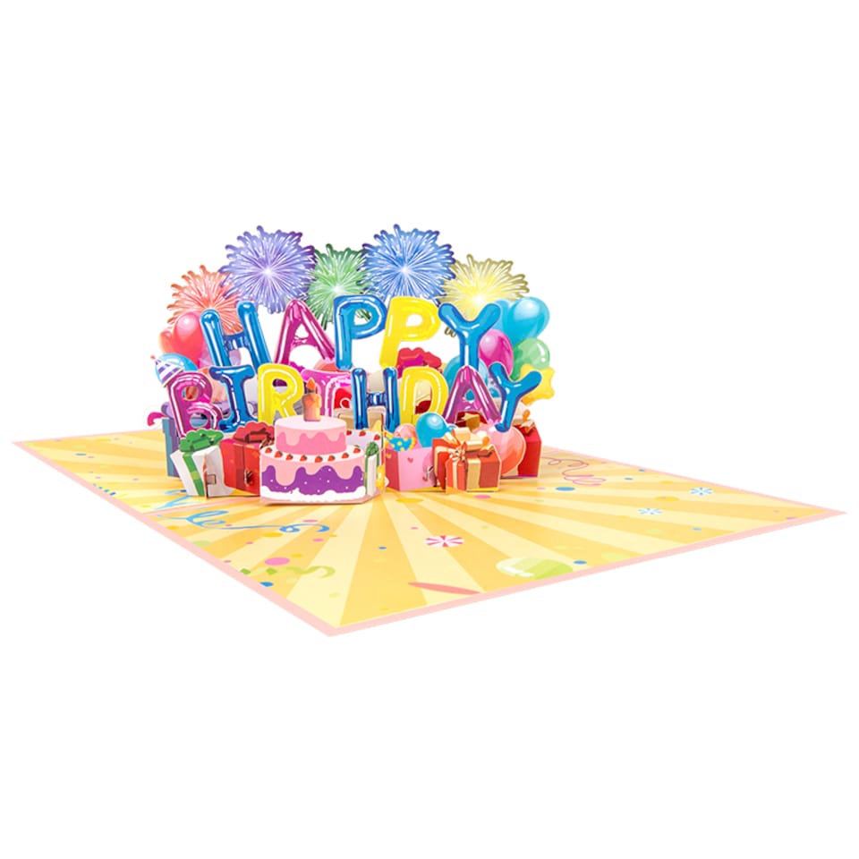 image 1 of Balloons & Bliss Colorful 3D Pop Up Birthday Card