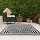 image 7 of JVL Lightweight Reversible Outdoor Rug – Tile Pattern, Plastic Woven, 120 x 170 cm