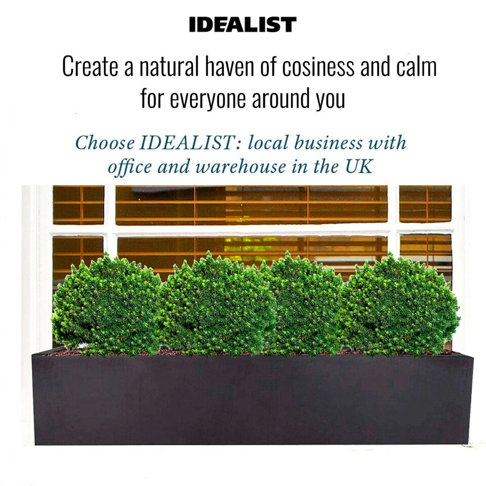 image 1 of Window Box Light Concrete Black Garden Planter L80 W17 H17.5 cm, 24 ltrs Cap.
