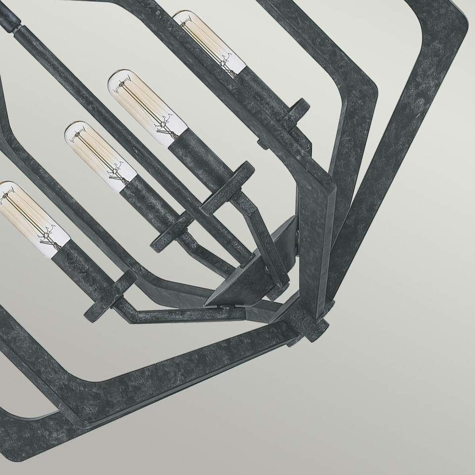 image 1 of Quoizel Vanguard Wire Frame Pendant Ceiling Light Old Black
