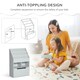 image 5 of HOMCOM Kids Bookcase, Toy Box w/ Storage Drawer, Wheels for Bedroom - Grey 
